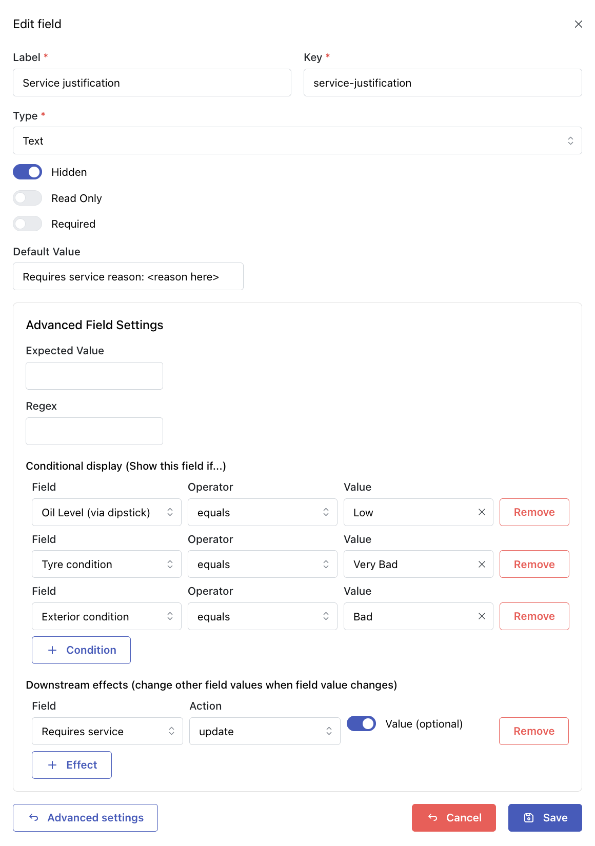 flex advanced configuration dashboard